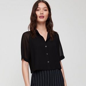 Aritzia Wilfred Henrietta Cropped Blouse - Size M